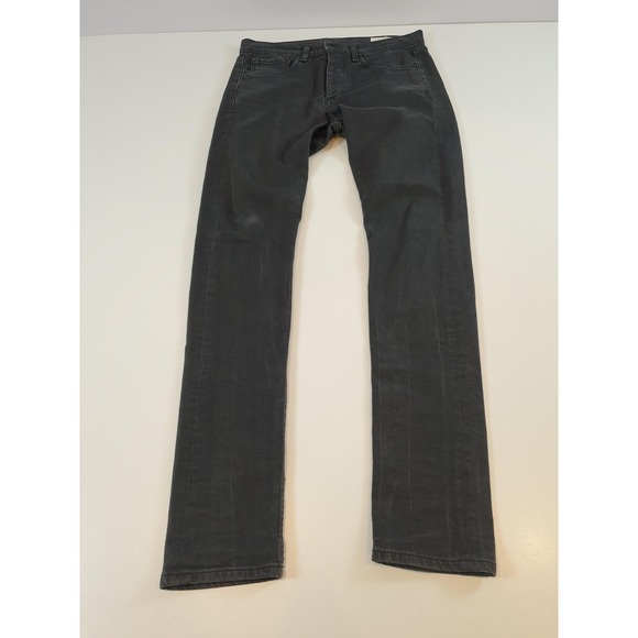 Rag & Bone Standard Issue Pants Mens 30x34 Black 1 Extra Slim Chino Button Fly - Picture 1 of 14